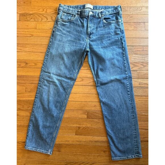 Everlane Mens The Organic Cotton Slim-Fit Jean 35x32 in Faded Sky Blue - Picture 2 of 10